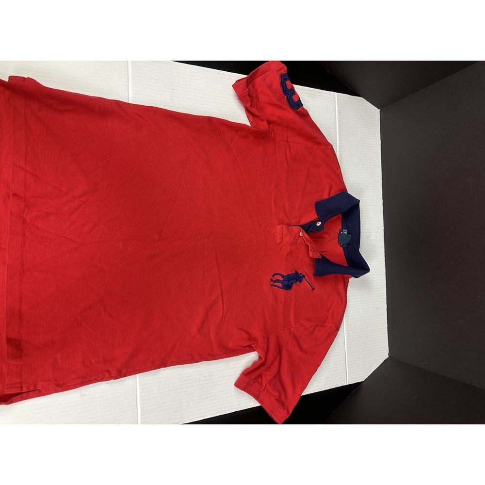 Vtg Polo Ralph‎ Lauren Big Pony Polo Shirt #3 Rugby Red Boys XL (18-20) Big Pony